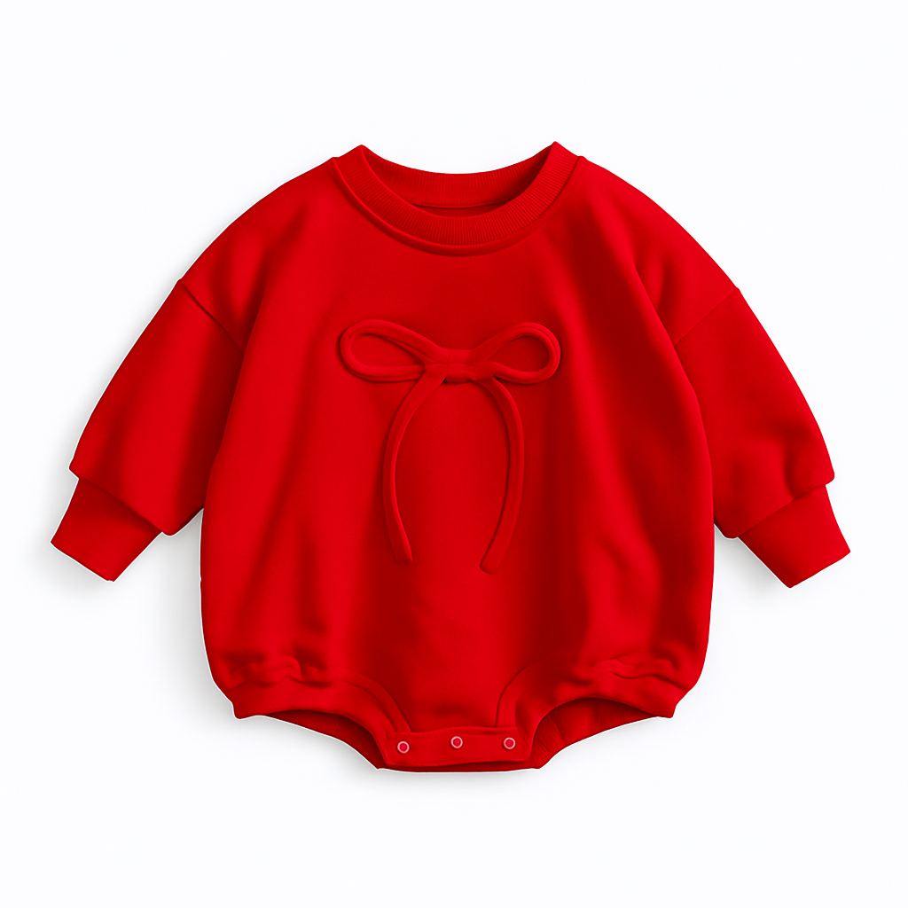 Christmas Bow Oversized Romper