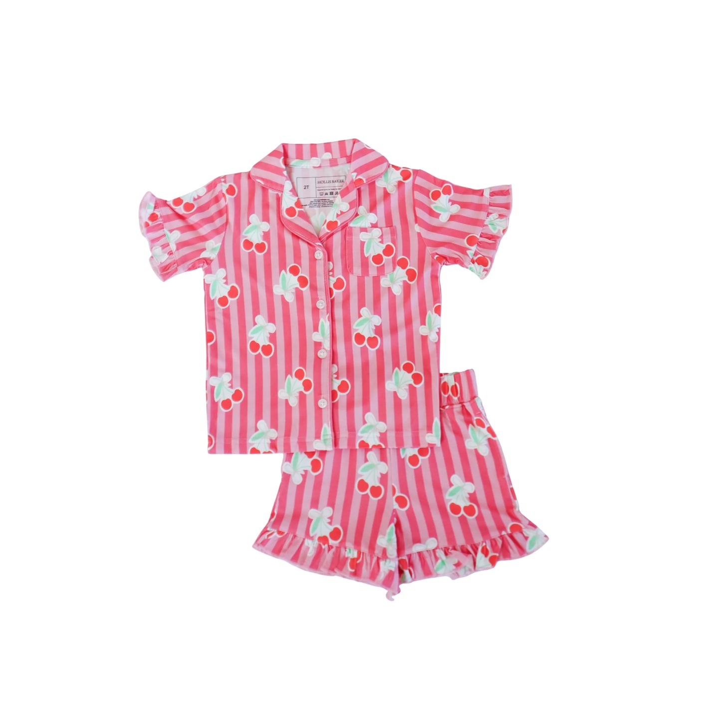 Pink Cherries Ruffle Pajamas