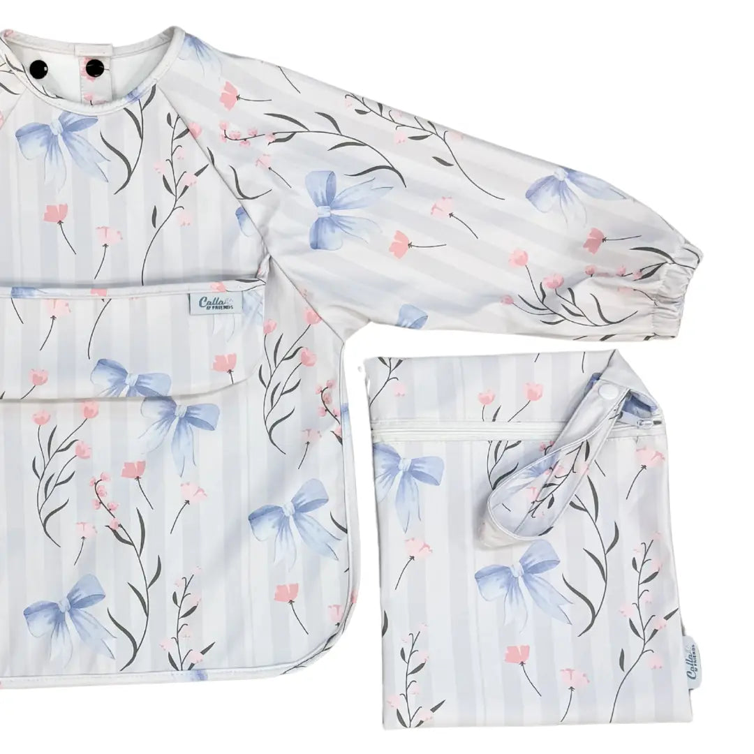 Fancy Floral Long Sleeve Bib