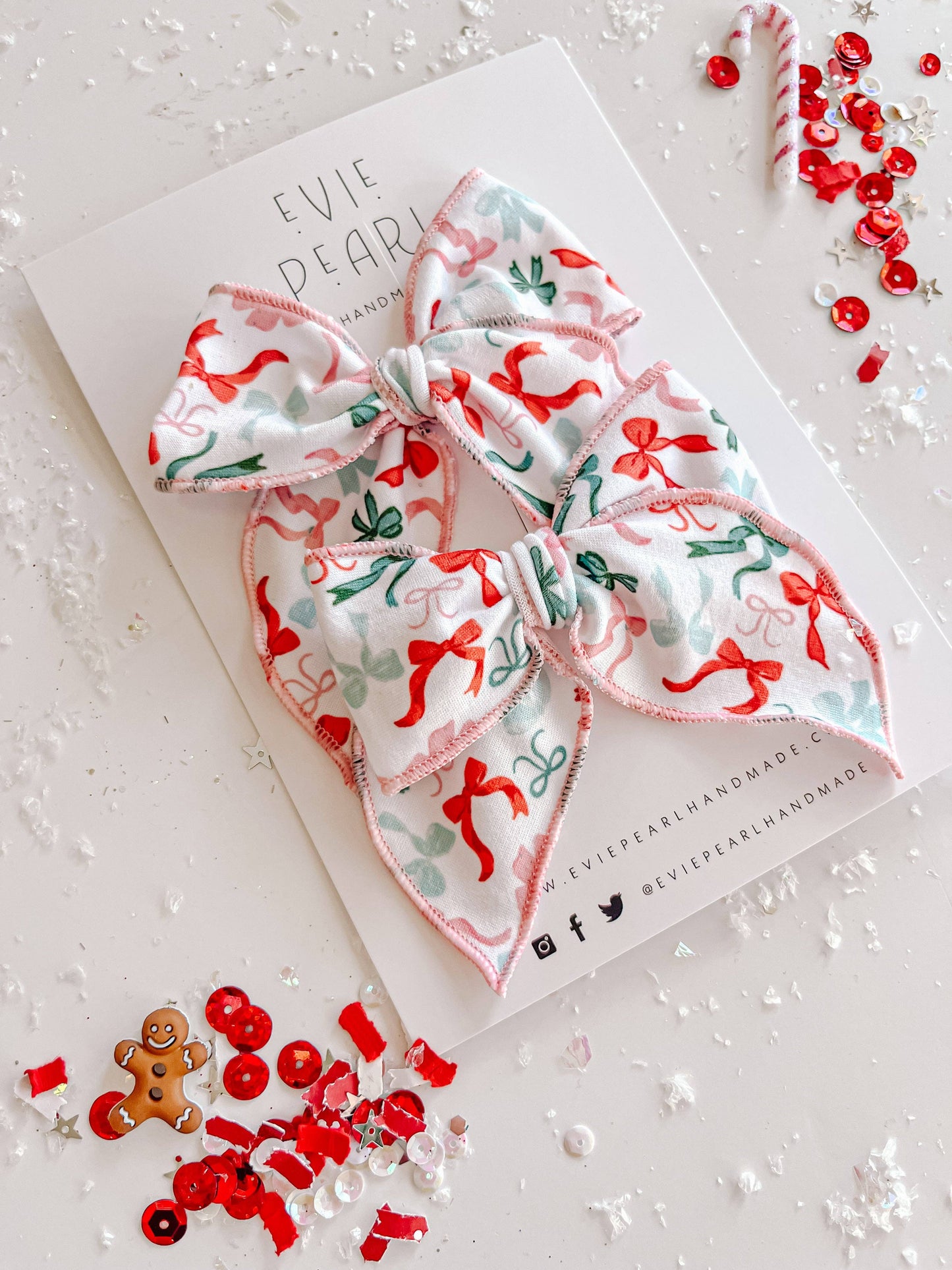 Holiday Bows Small Pigtail Set