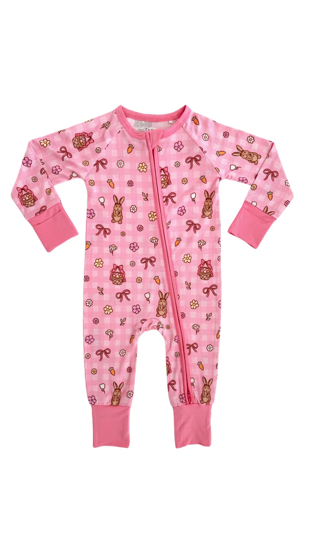 Gingham Bunny Zipper Romper