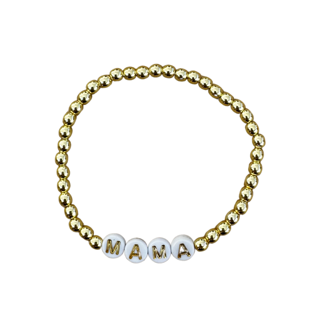 Mama Gold Beaded Bracelet
