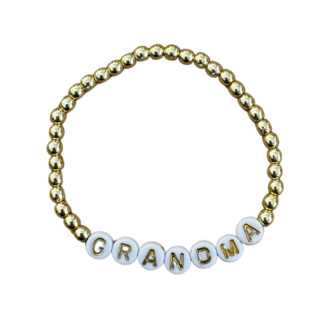 Grandma Gold Beaded Bracelet
