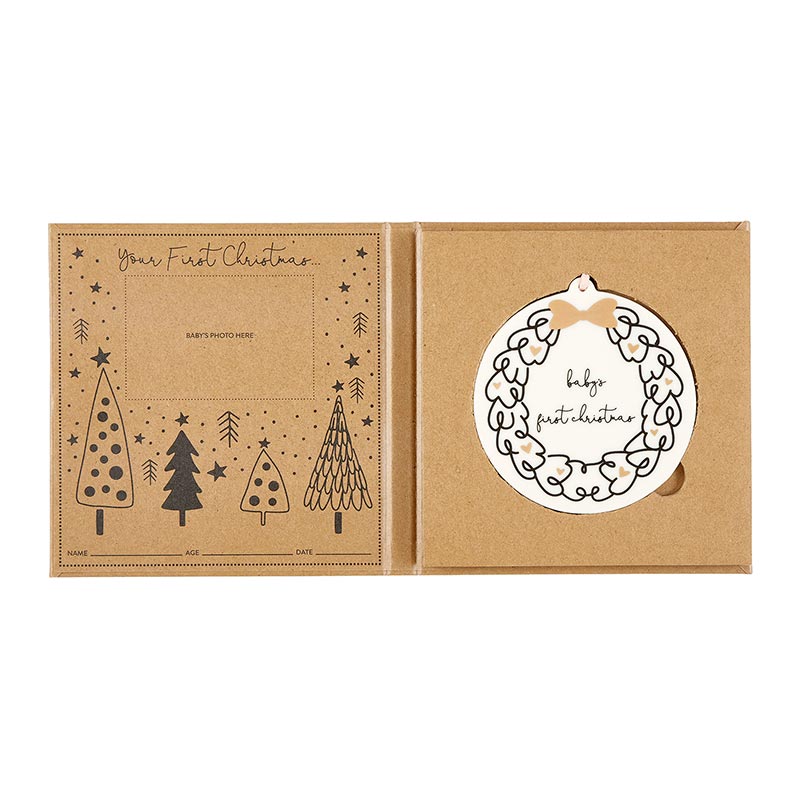 Pink Wreath Baby's 1st Christmas Ornament