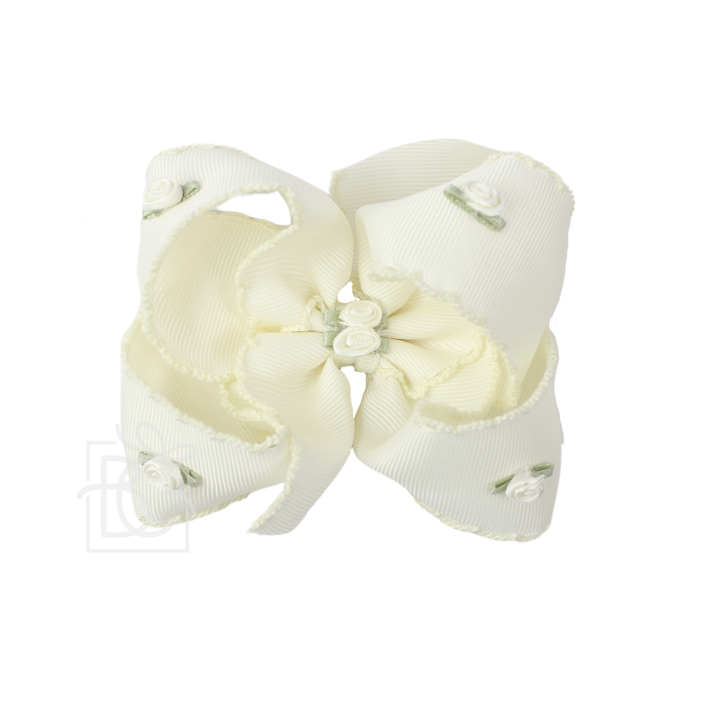 Flower Embellished Clip Bow