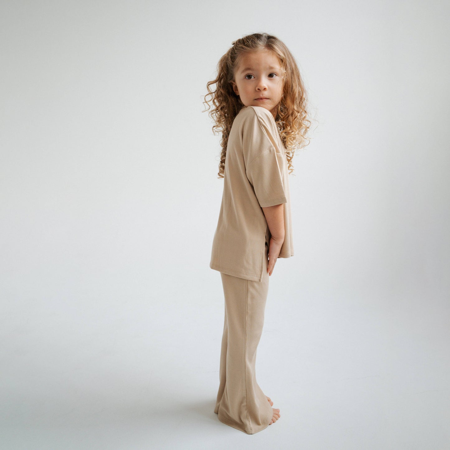 Tan Ribbed Everyday Bamboo Set