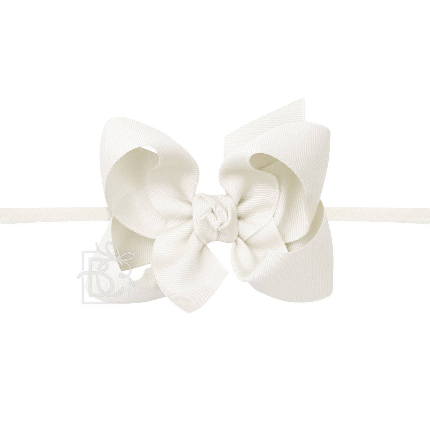 Antique White Headband Bow
