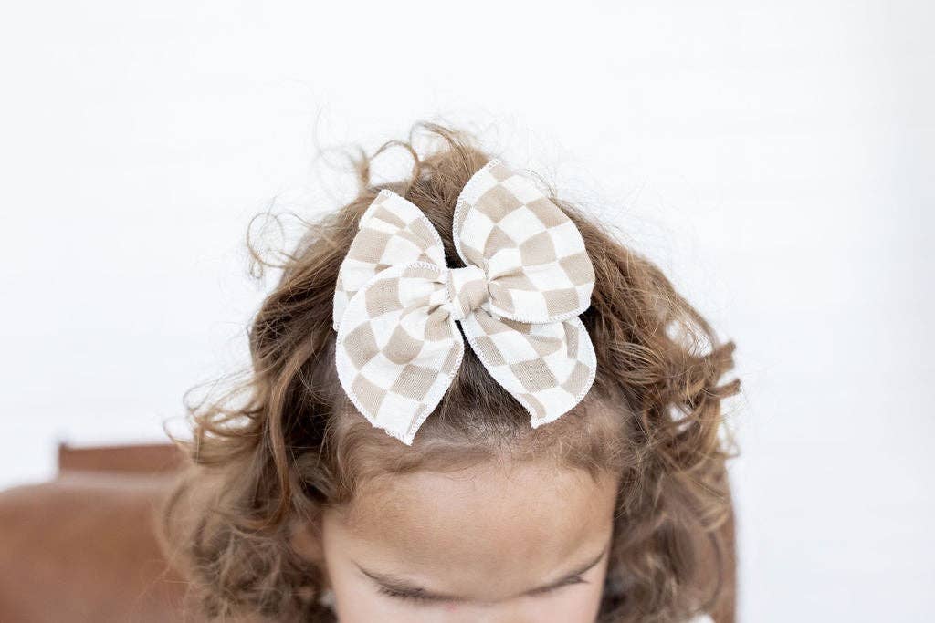 Checkerboard Bow Clip