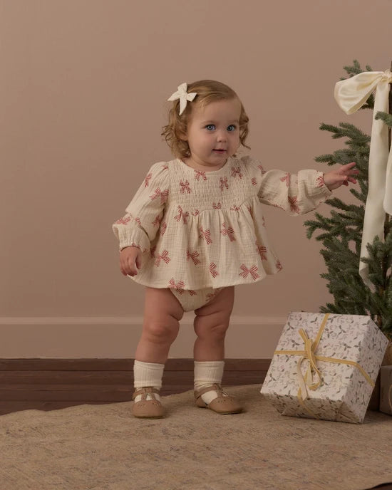 Sophia Top + Bloomer Set Peppermint Bows