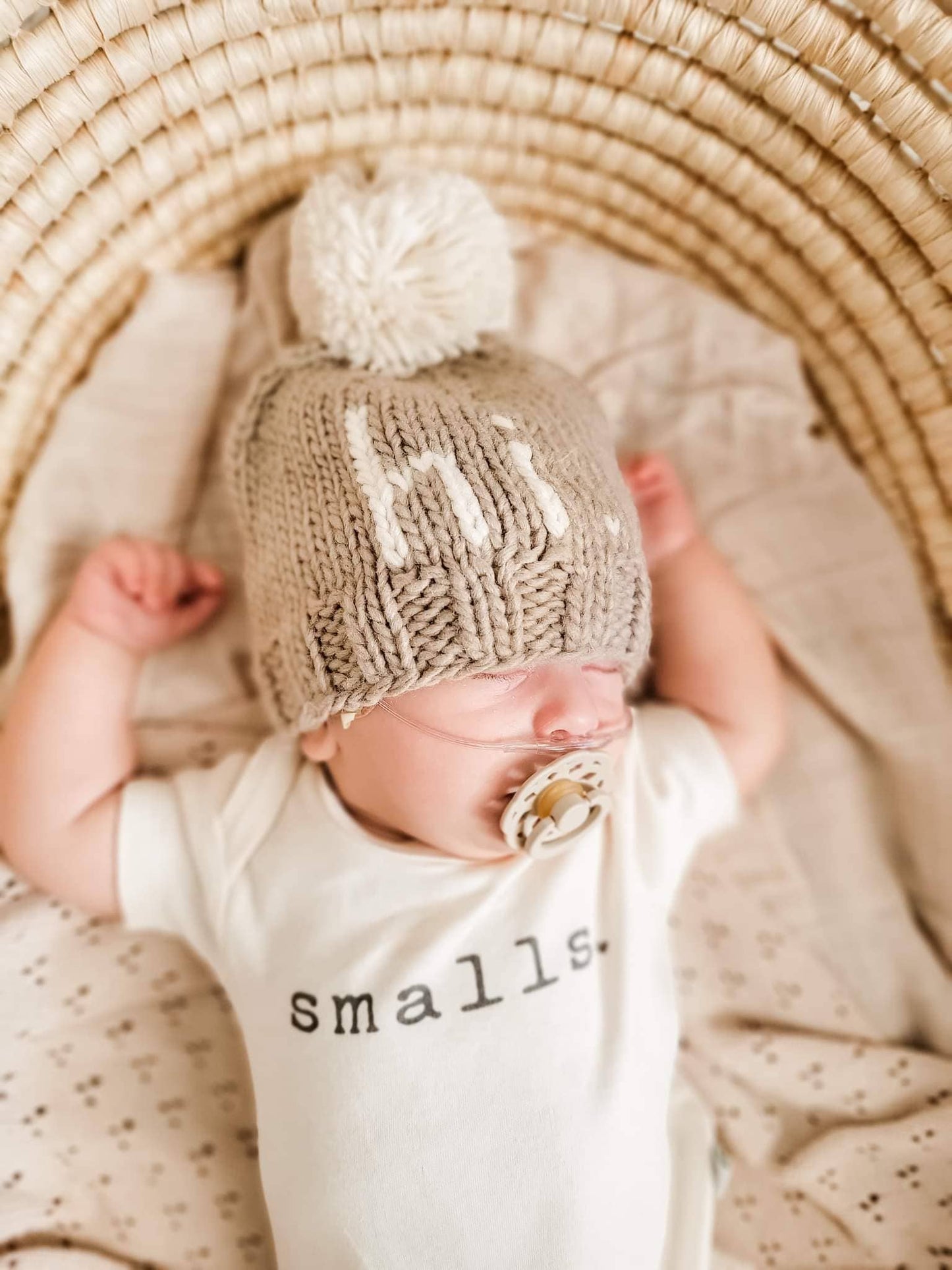 hi. Pebble Brown Hand Knit Beanie Hat