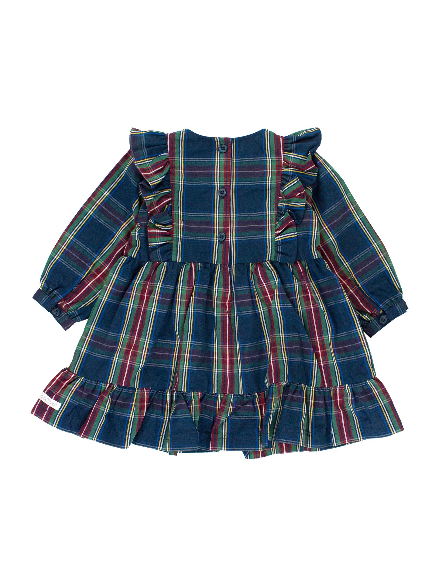 Winter Plaid Ruffle Bow Dress