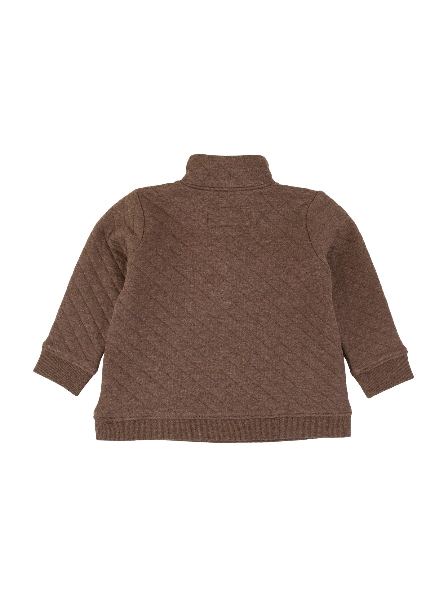 Brown Quilted Quarter Snap Pullover
