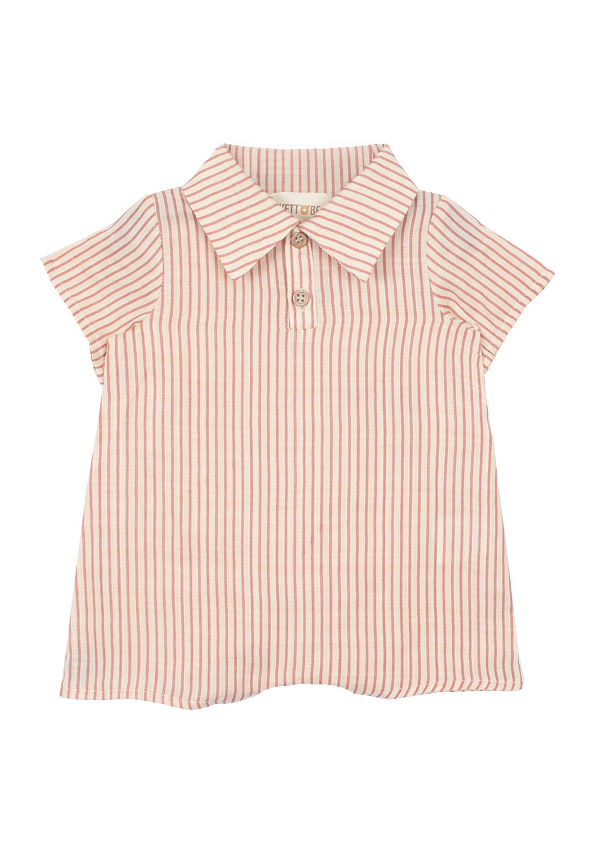 Red Stripe Collared Romper