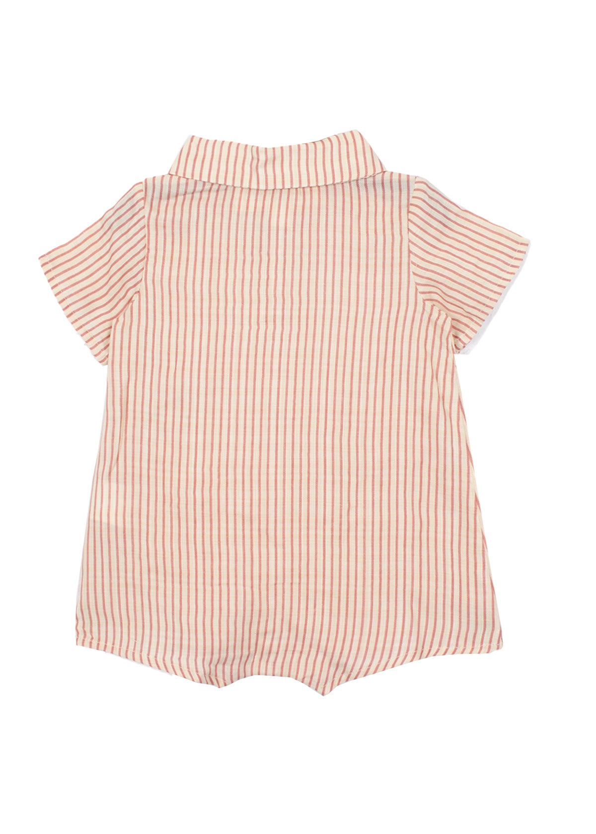 Red Stripe Collared Romper