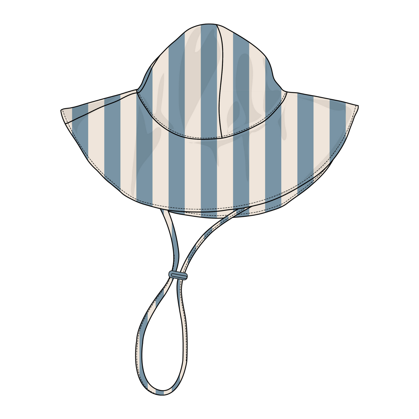 Spring Blue Stripe Sun Hat
