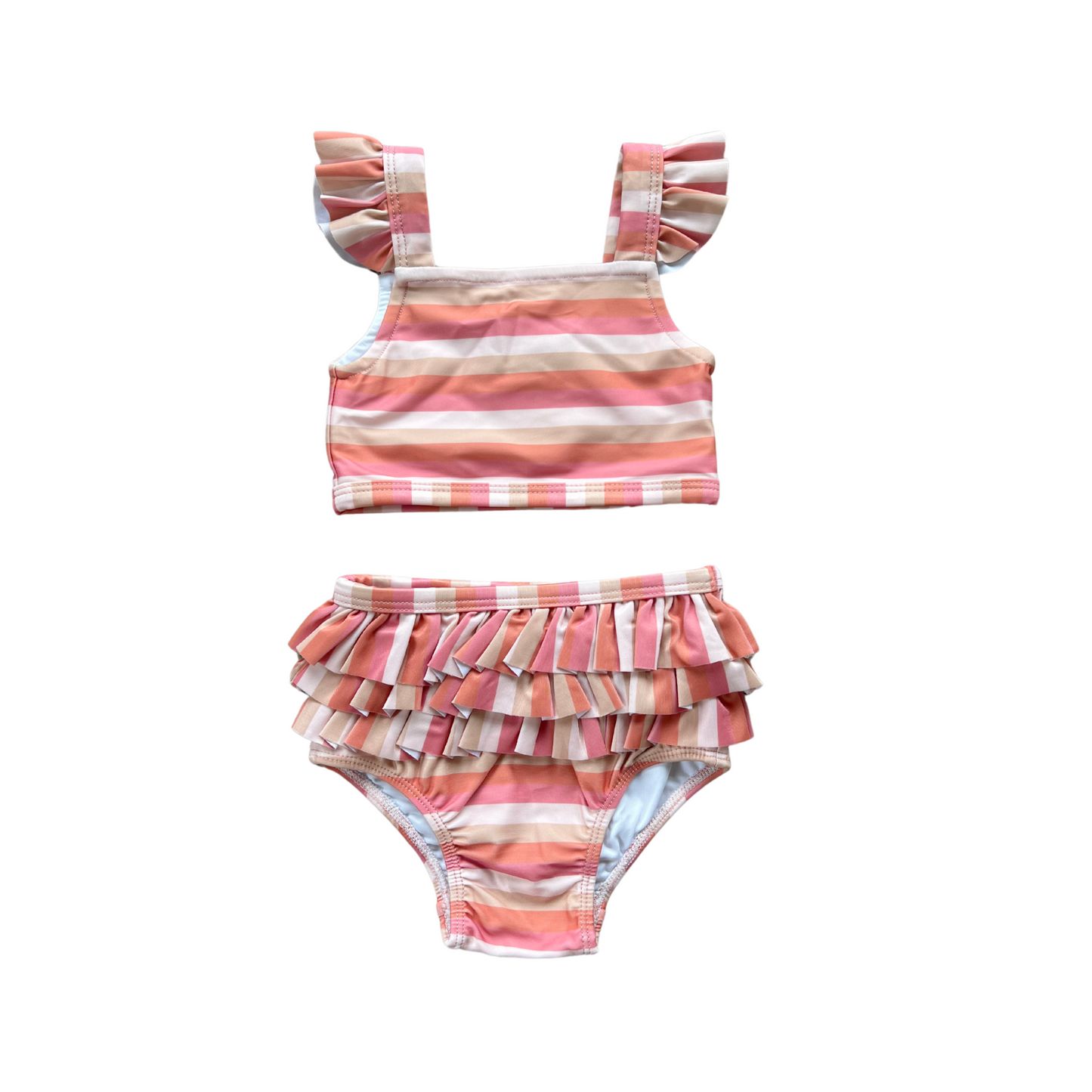 Tropical Stripe Two-Piece Swimsuit