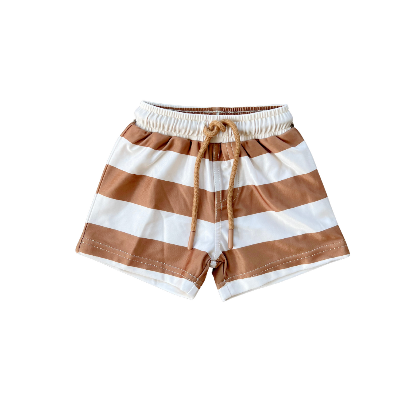 Toffee Stripe Swim Shorts