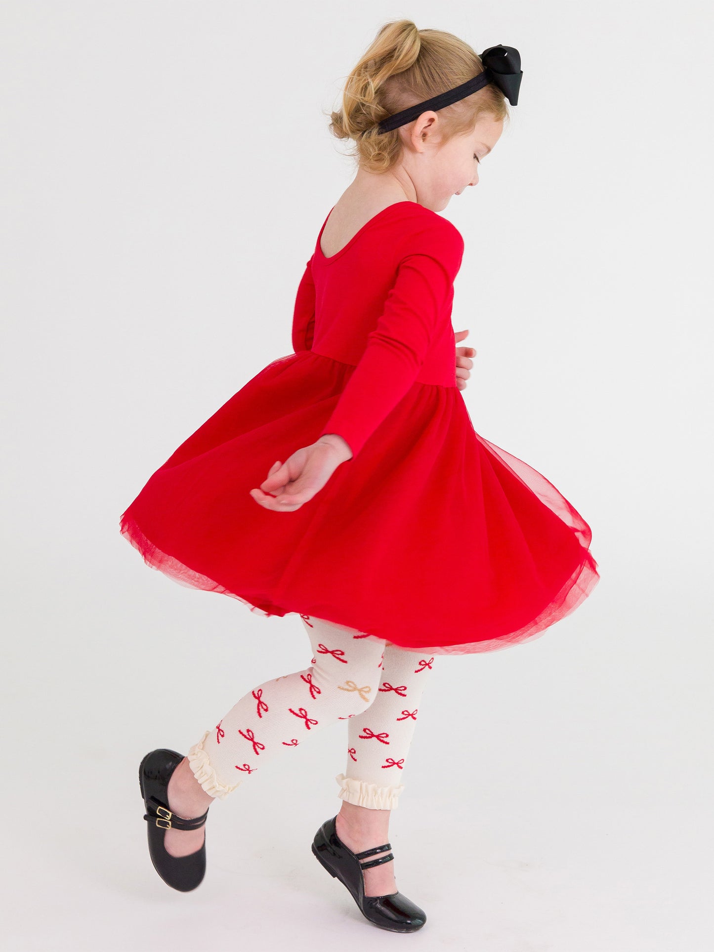 Bow Footless Ruffle Tights