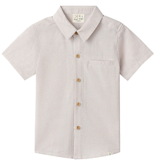 Cream Seersucker Button Down