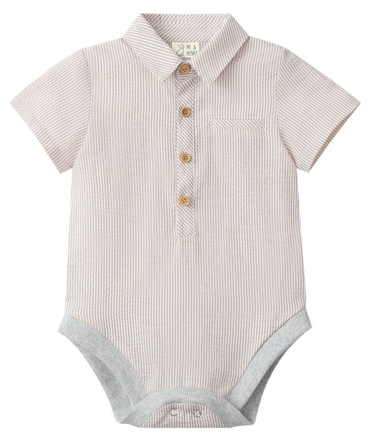 Cream Searsucker Onesie