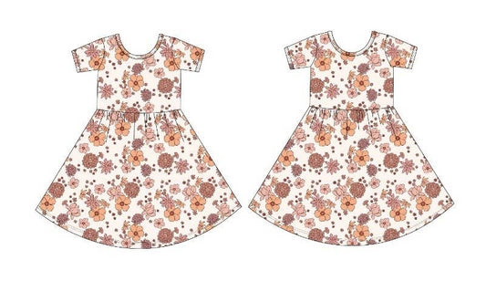 Fall Floral Twirl Dress