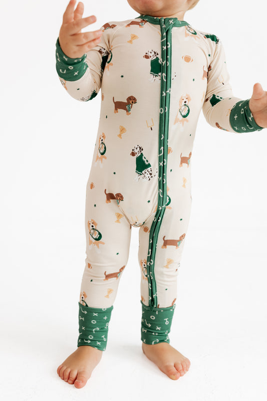 Varsity Pups Zipper Romper