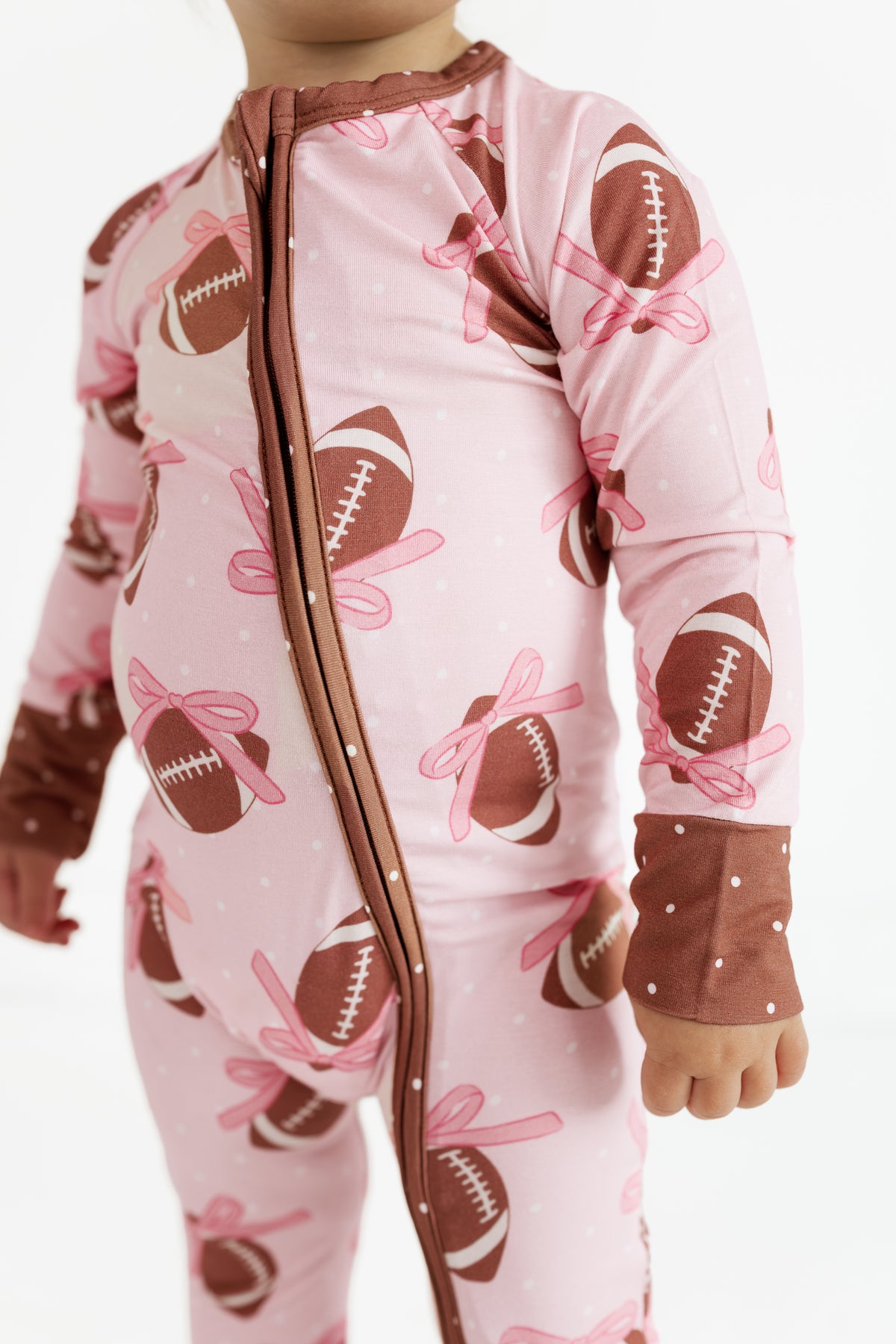 Game Day Bows Zipper Romper