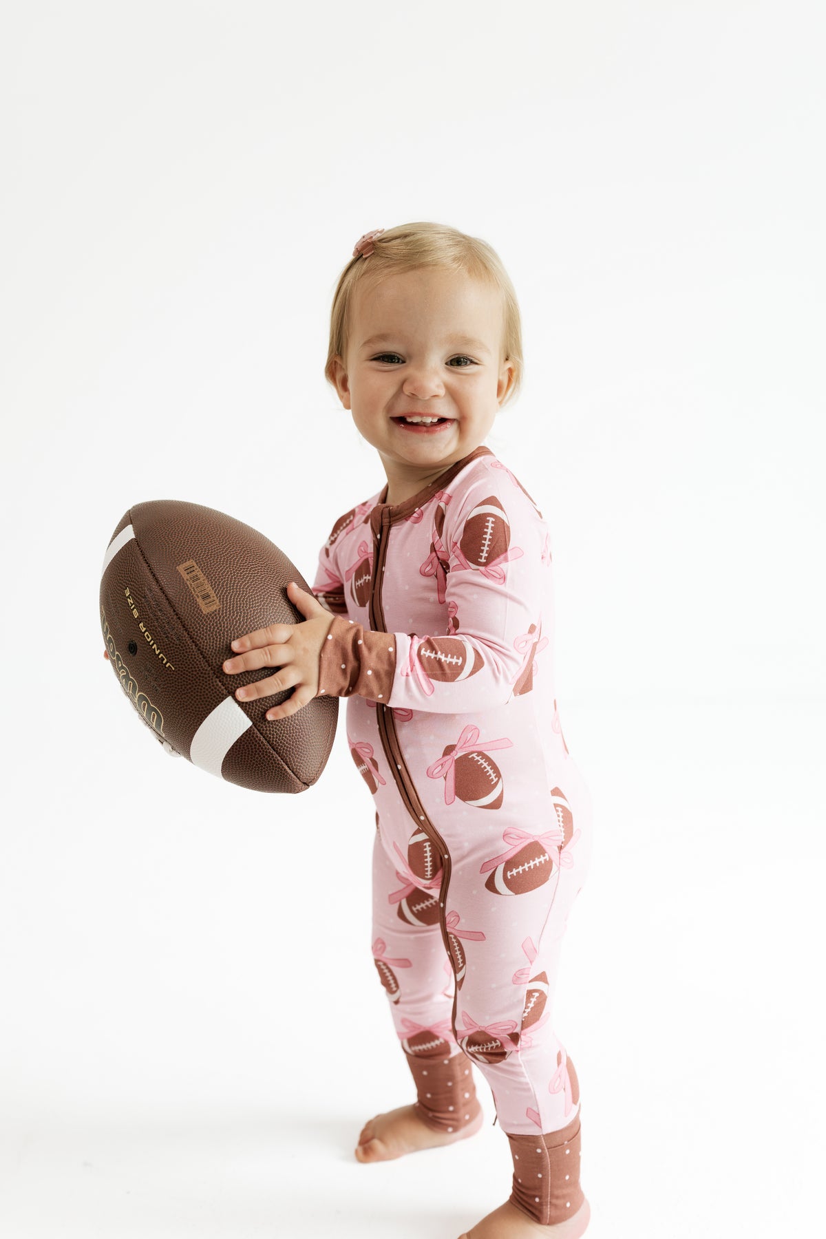 Game Day Bows Zipper Romper