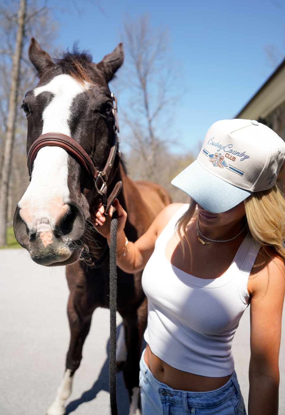 Cowboy Country Club - Denim Vintage Trucker Hat