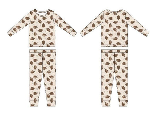 Football Ribbed Pajama Set