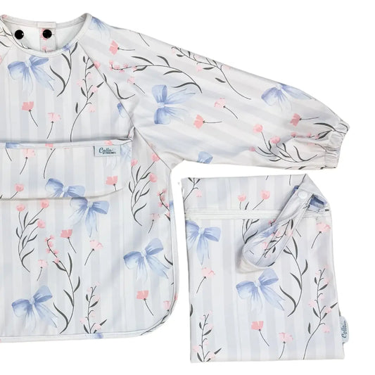 Fancy Floral Long Sleeve Bib
