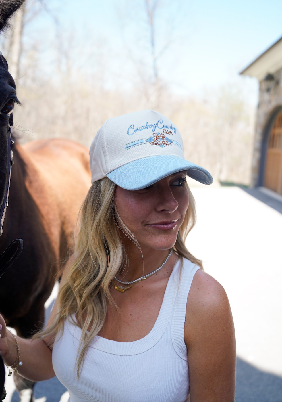 Cowboy Country Club - Denim Vintage Trucker Hat