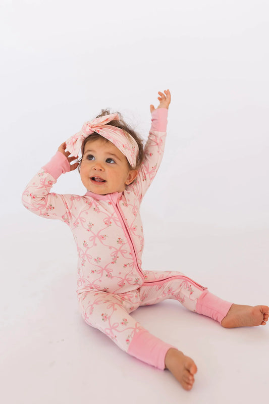 Rosie Bow Zipper Romper