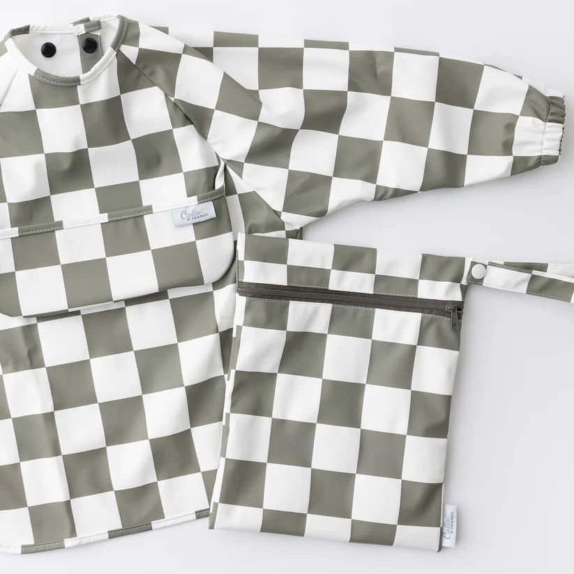 Checkered Long Sleeve Bib