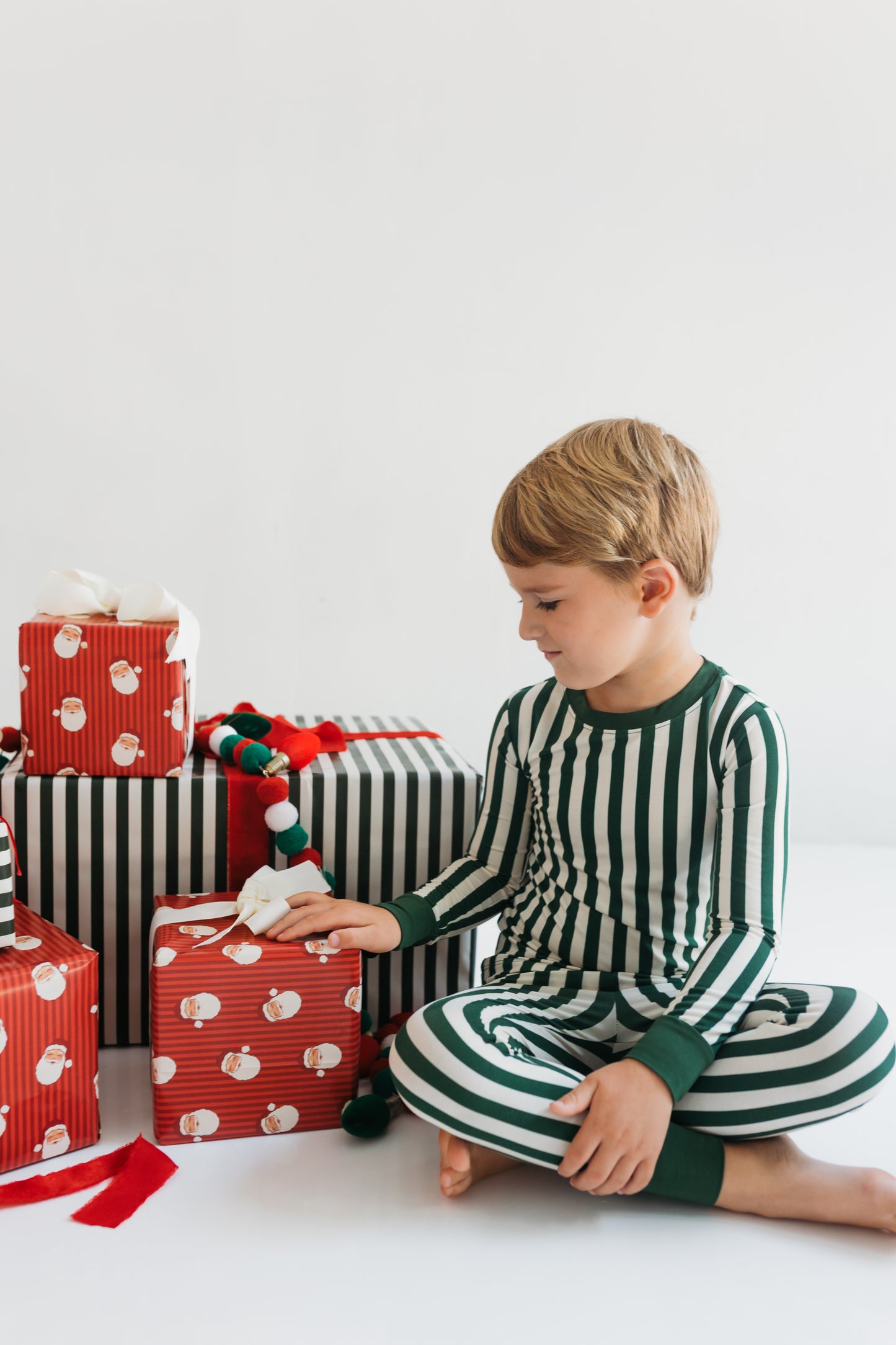 Green Stripe Two Piece Set