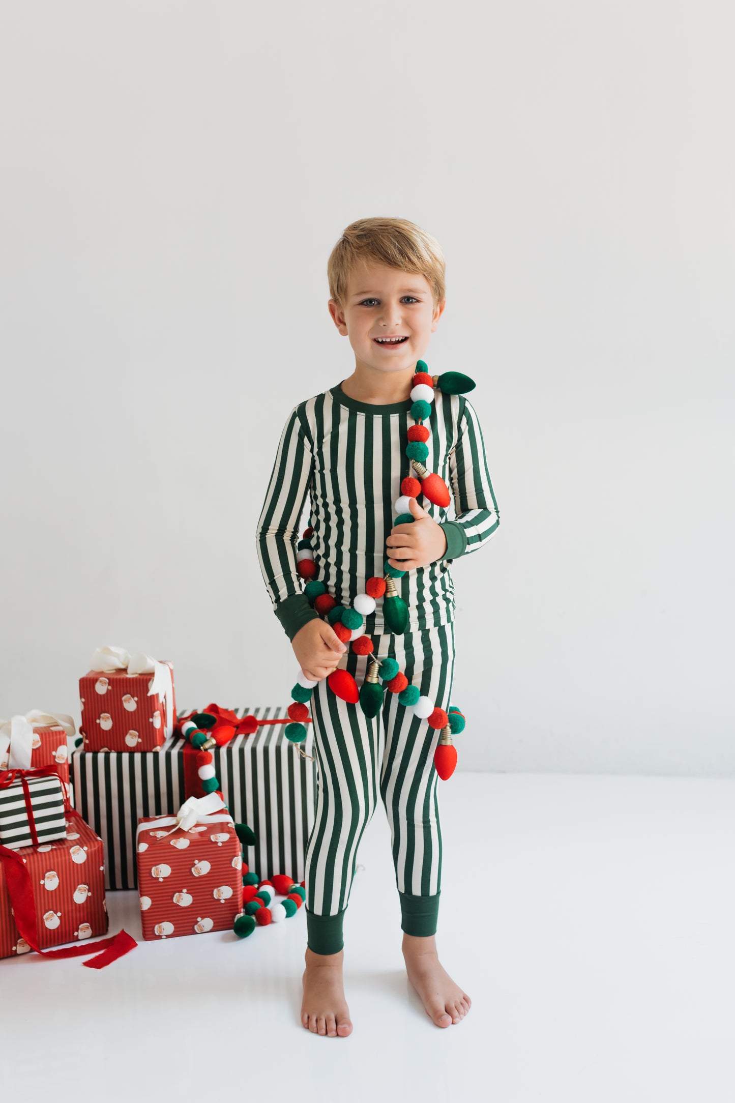 Green Stripe Two Piece Set
