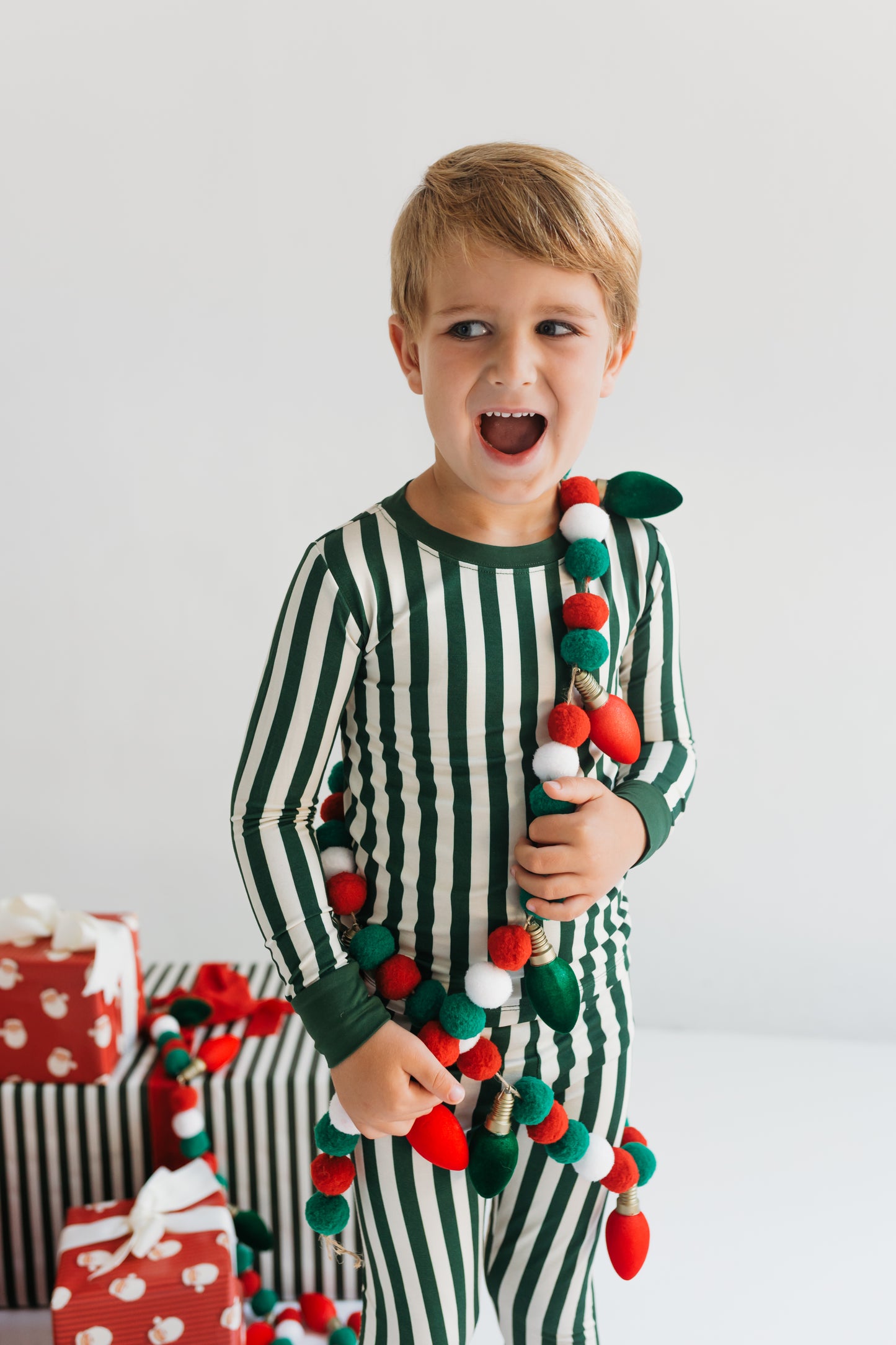 Green Stripe Two Piece Set