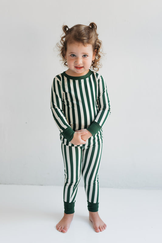Green Stripe Two Piece Set