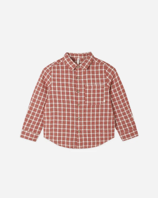 Collared Long Sleeve Shirt Vintage Plaid