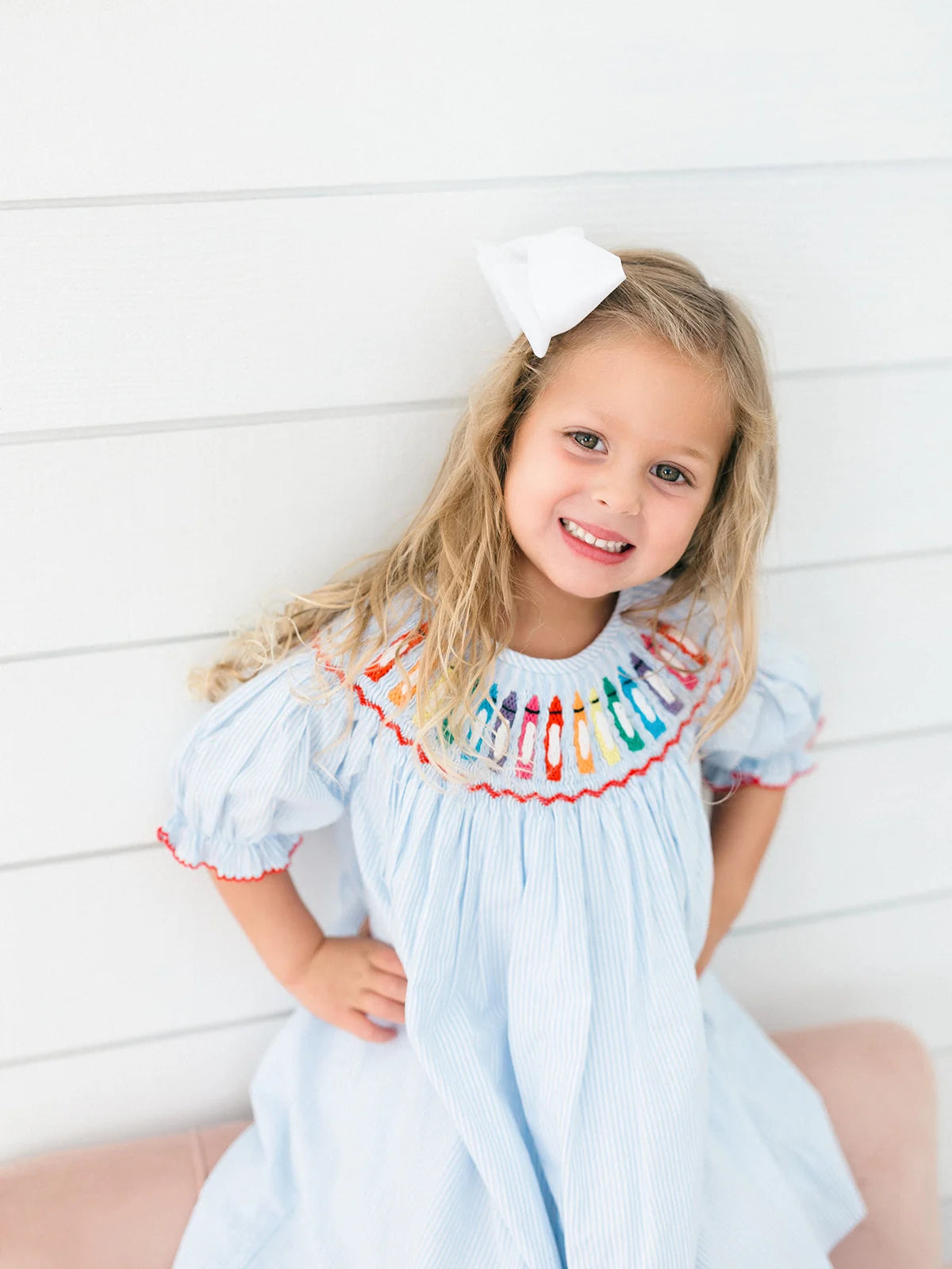 Blue Crayon Smocked Dress