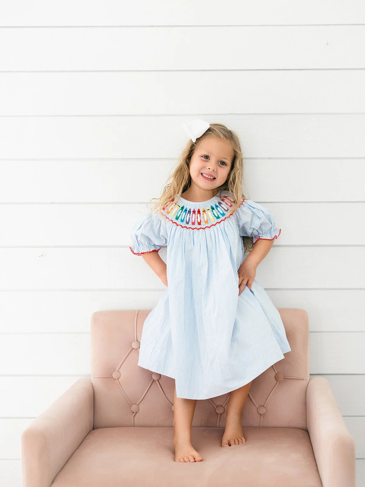Blue Crayon Smocked Dress