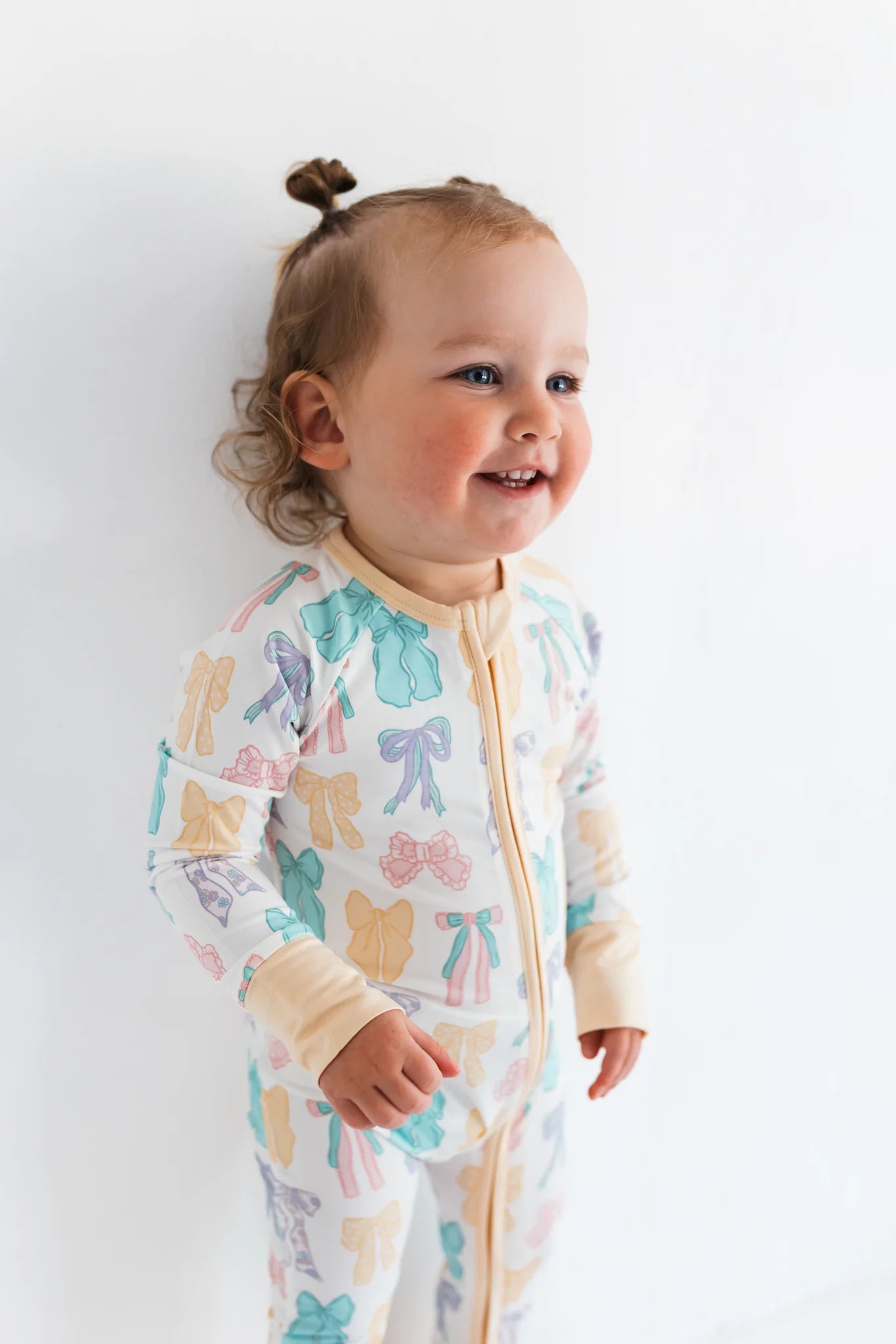 Pastel Bows Zipper Romper