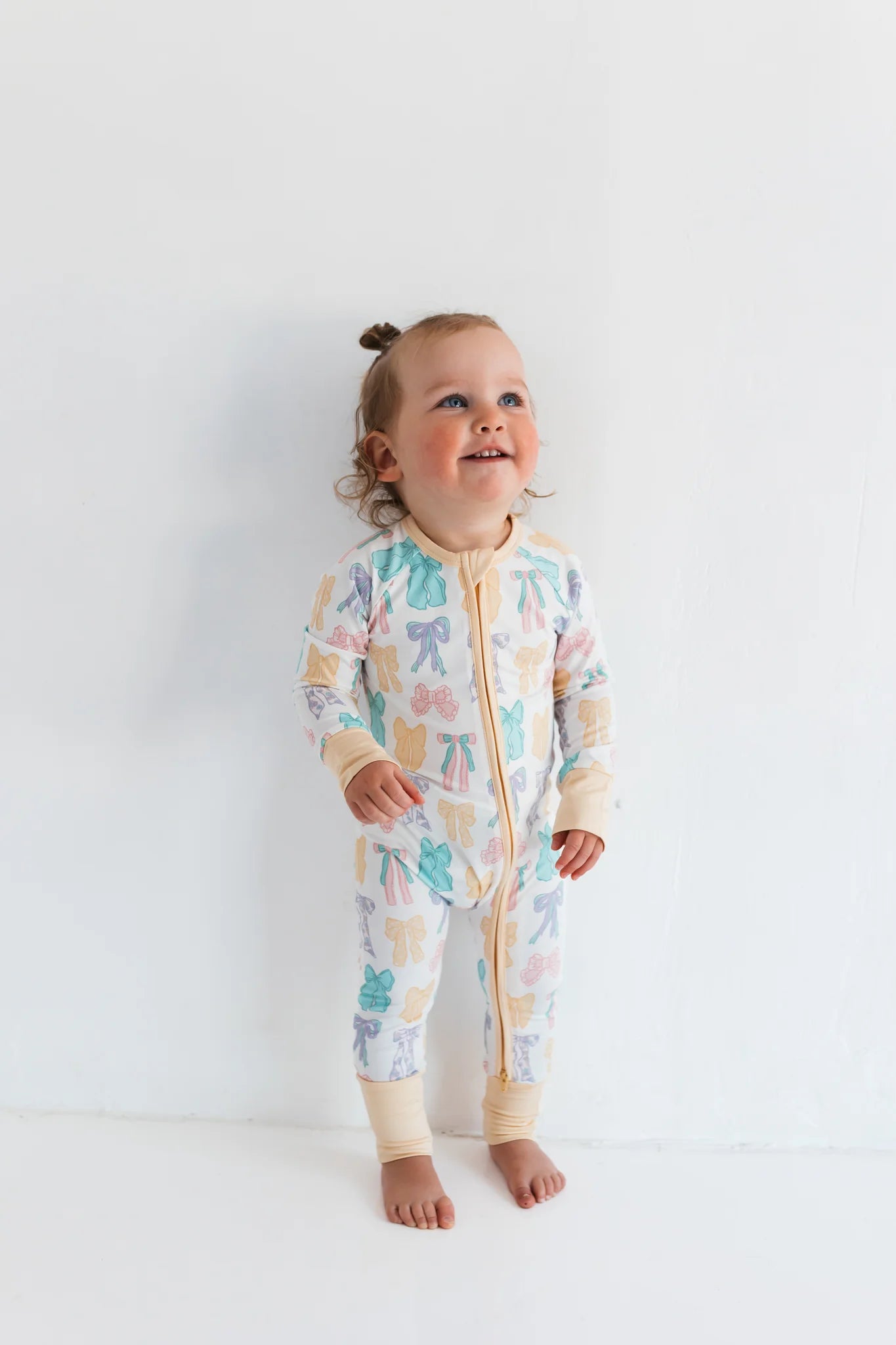 Pastel Bows Zipper Romper