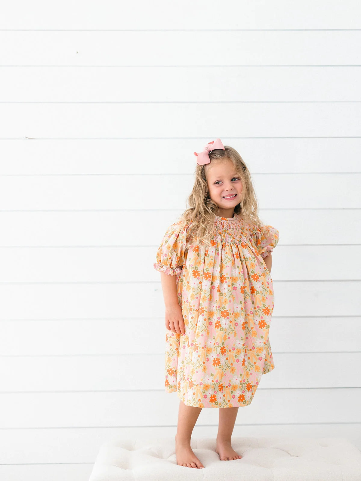 Fall Flowers Smocked Dress
