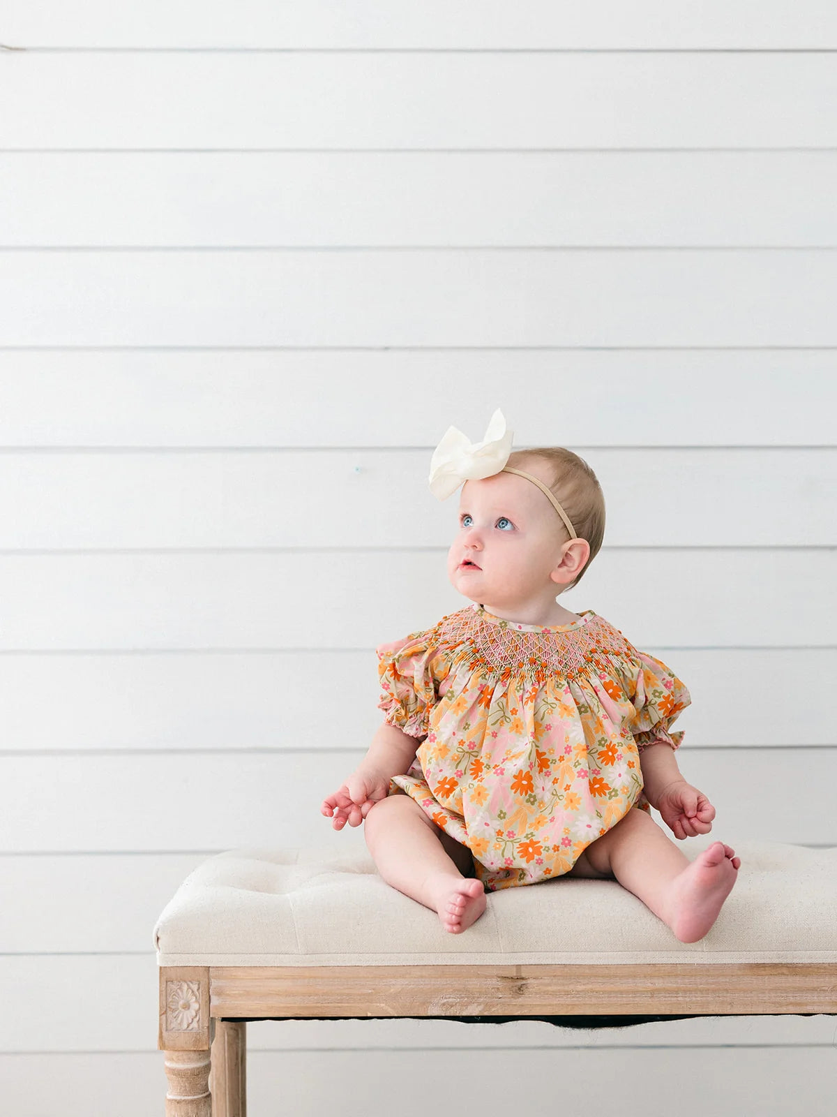Fall Flowers Smocked Bubble