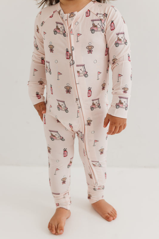 Pink Golf Zipper Romper