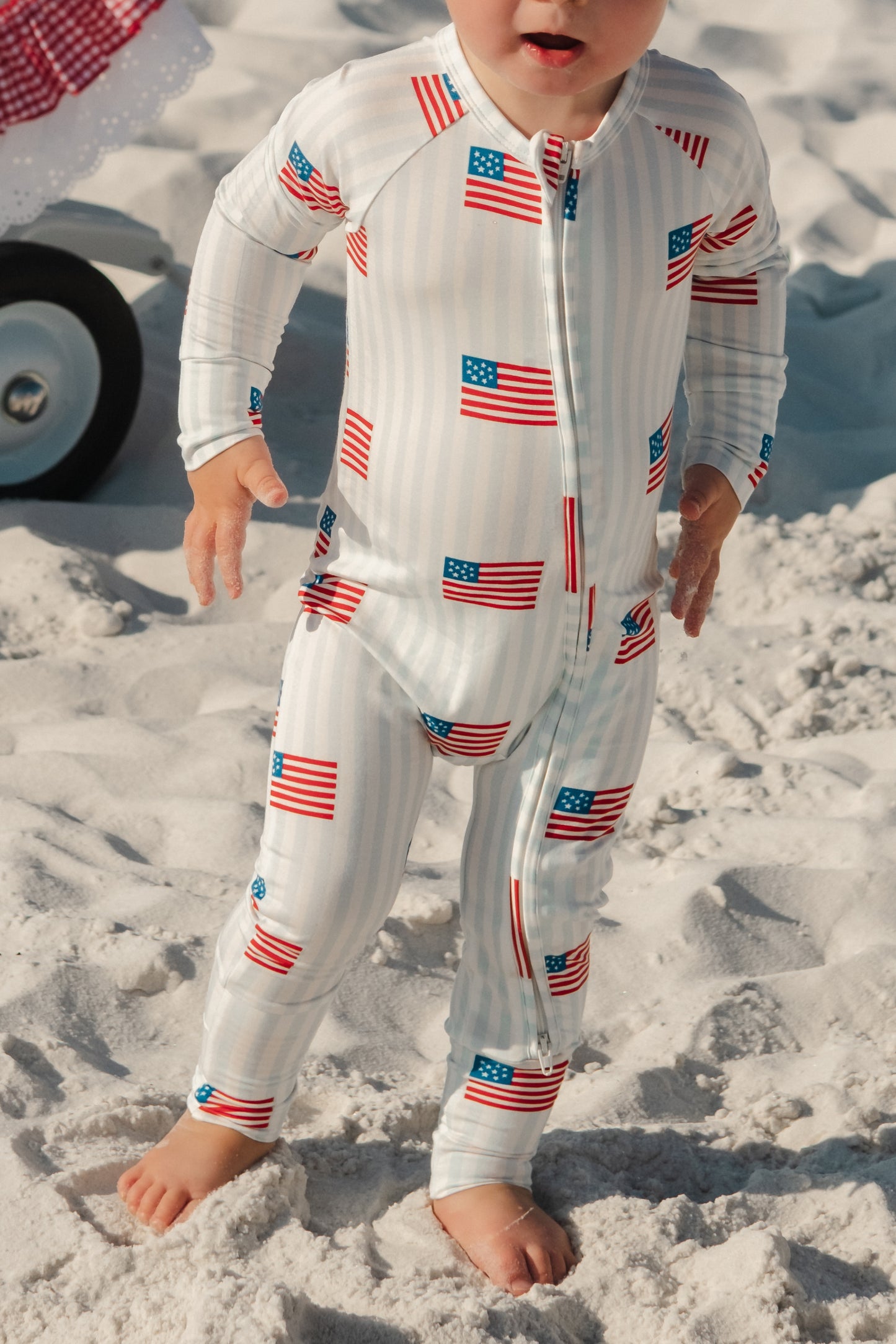 All American Zipper Romper