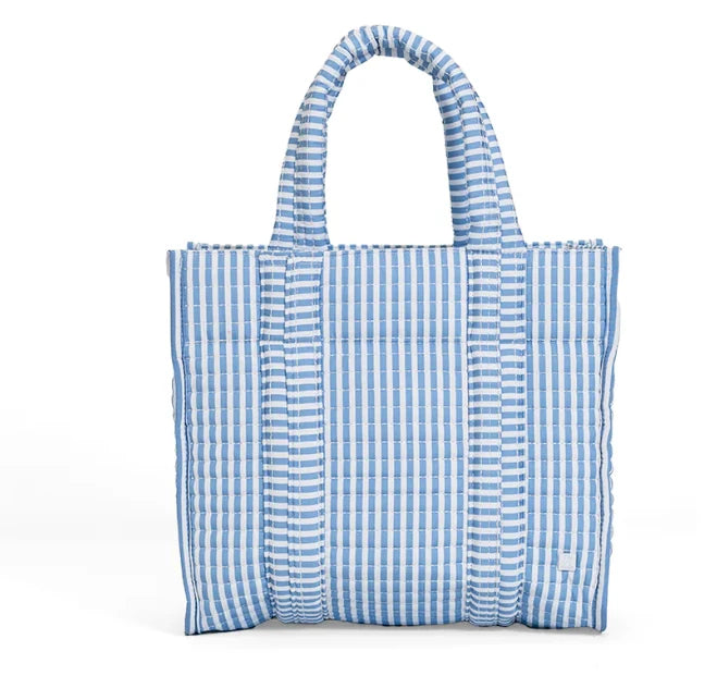 Pimlico Stripe Chambray Quilted Mini Go Go Tote