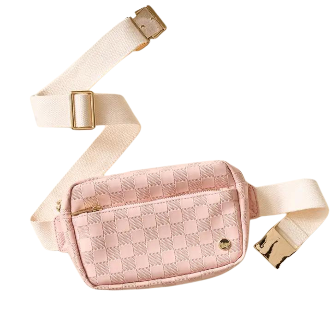 Blush Check Belt Bag