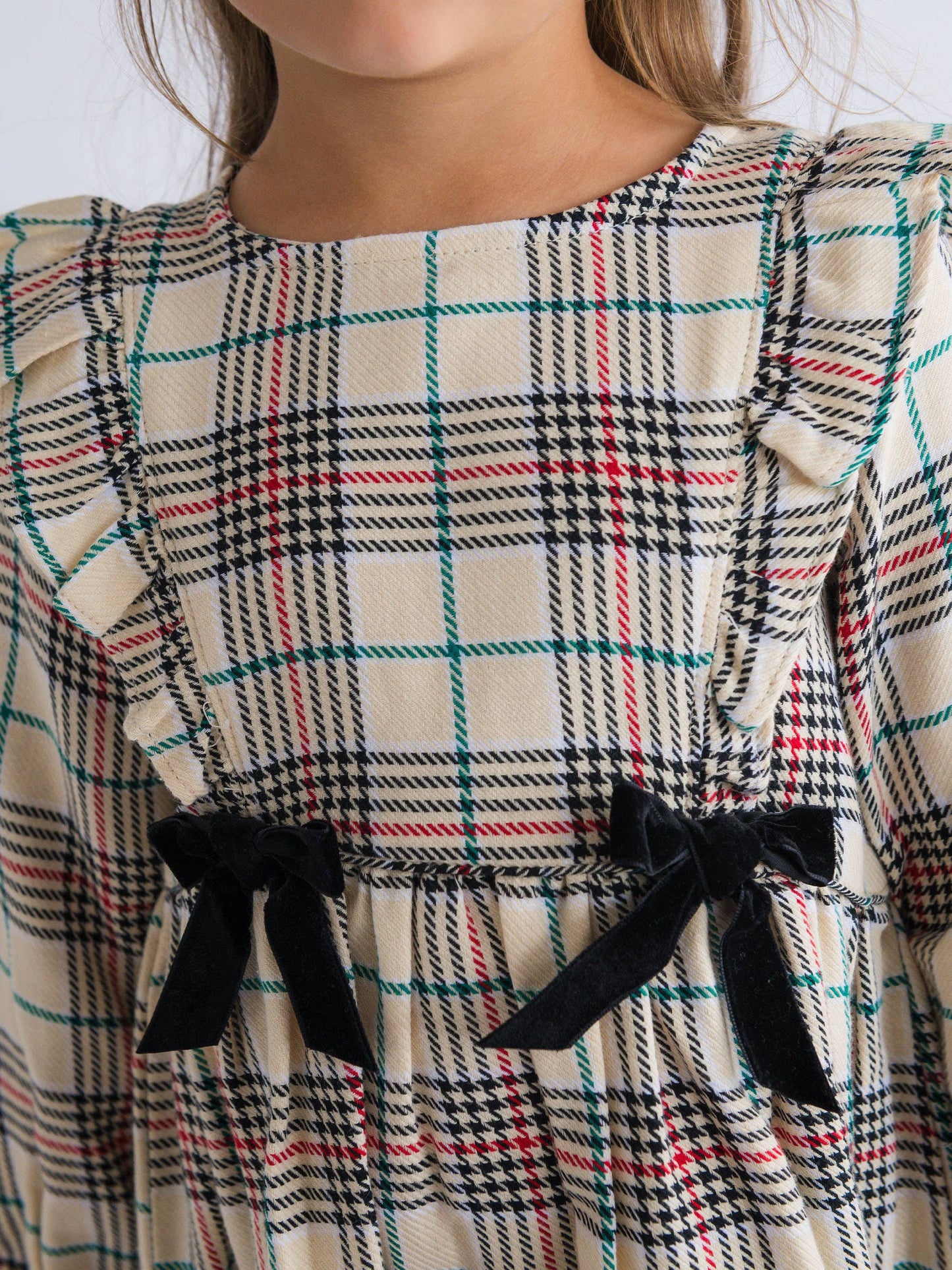 Tannen Plaid Bow Dress